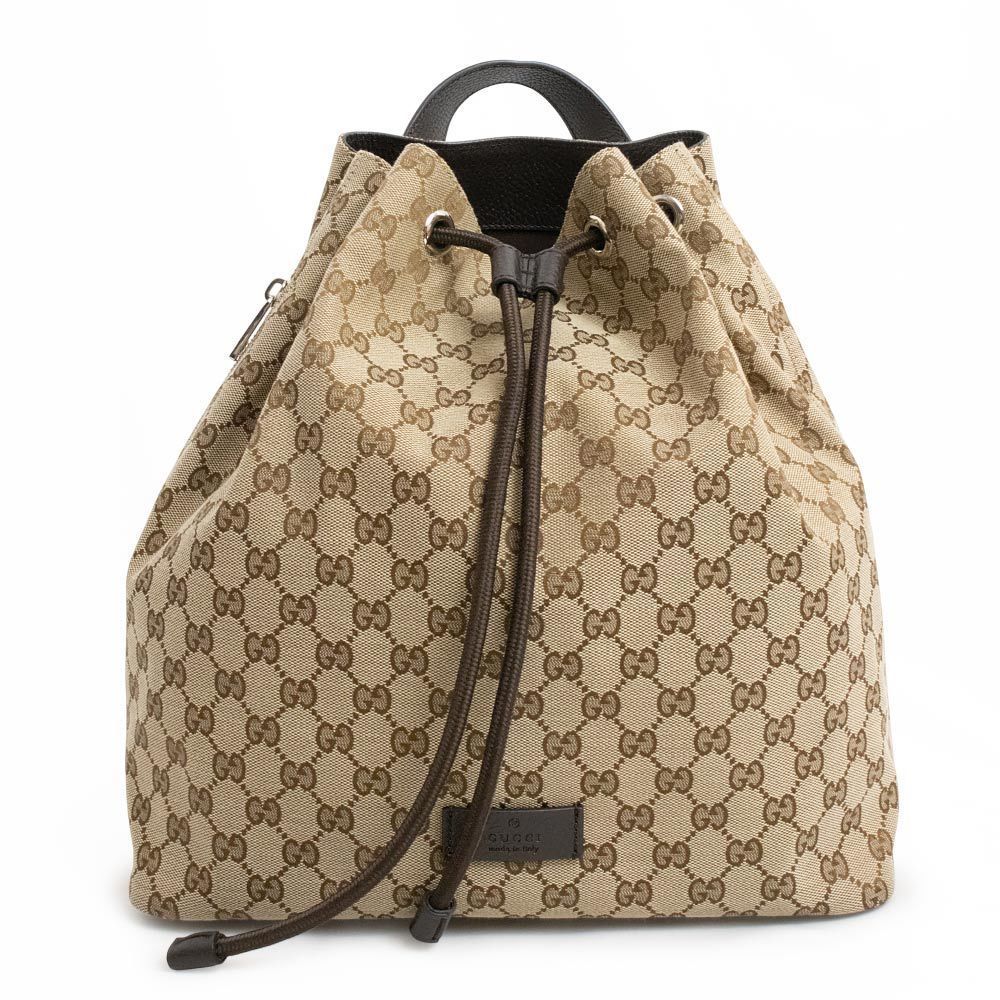 Gucci Backpack Drawstring Rucksack Daypack Gg Bei… - image 1